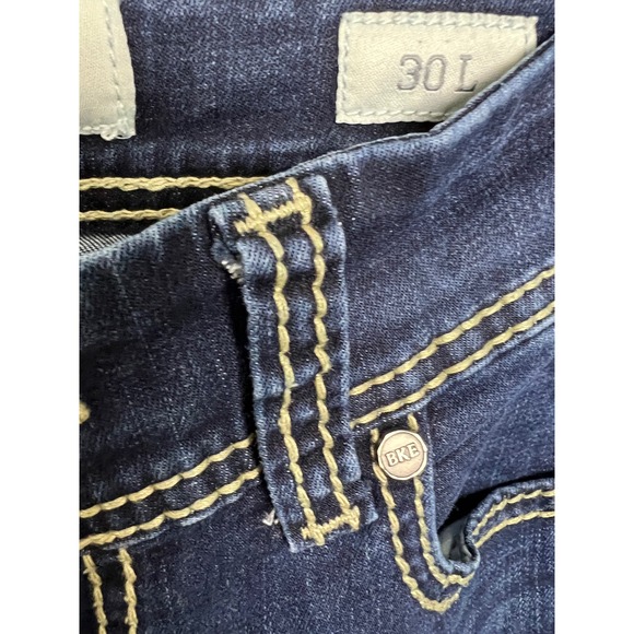 BKE Stella Bootcut Jeans Womens 30L Dark Wash Thick Stitch Low Rise Denim - Picture 7 of 16